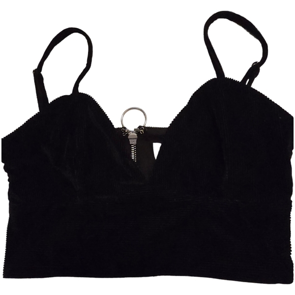 Tiger Mist Cordory Black Bra Top with Backzip design - Picture 1 of 5